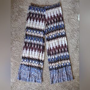 One World Live & Let Live Stylish Bohemian Women's Palazzo Wide-Leg Pants